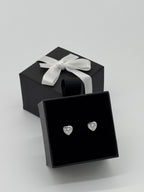 Ohrstecker Herz in Weiß | Silber 925