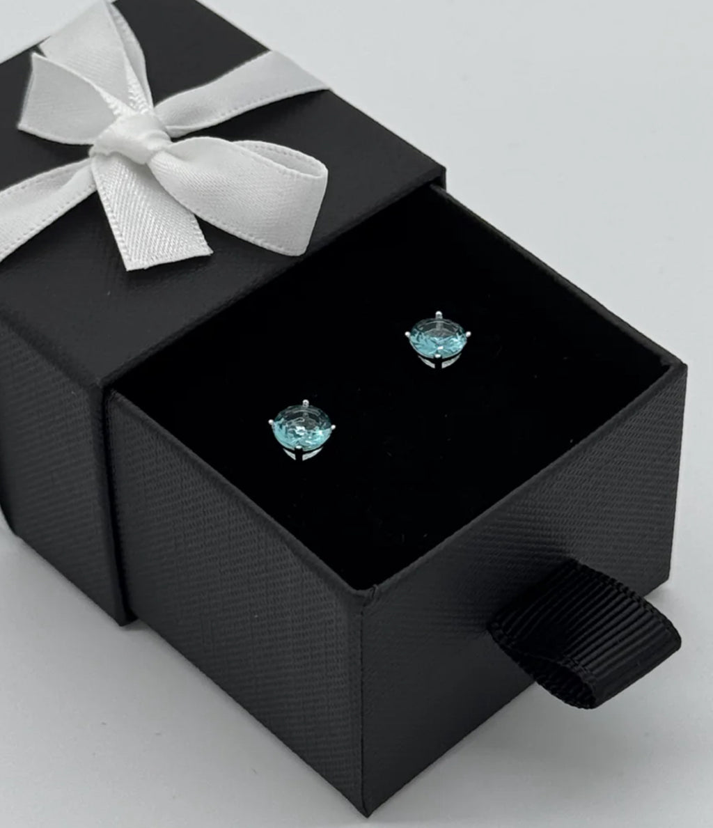 Ohrstecker 925 Silber - Aqua Mare
