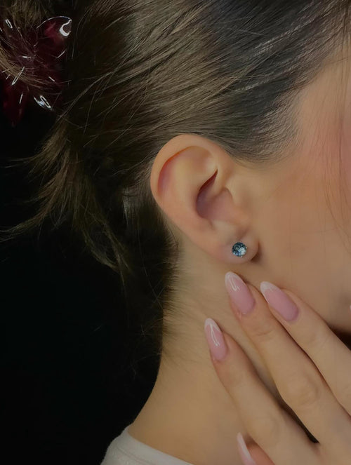 Aqua Mare Silber Ohrstecker 6mm 💎