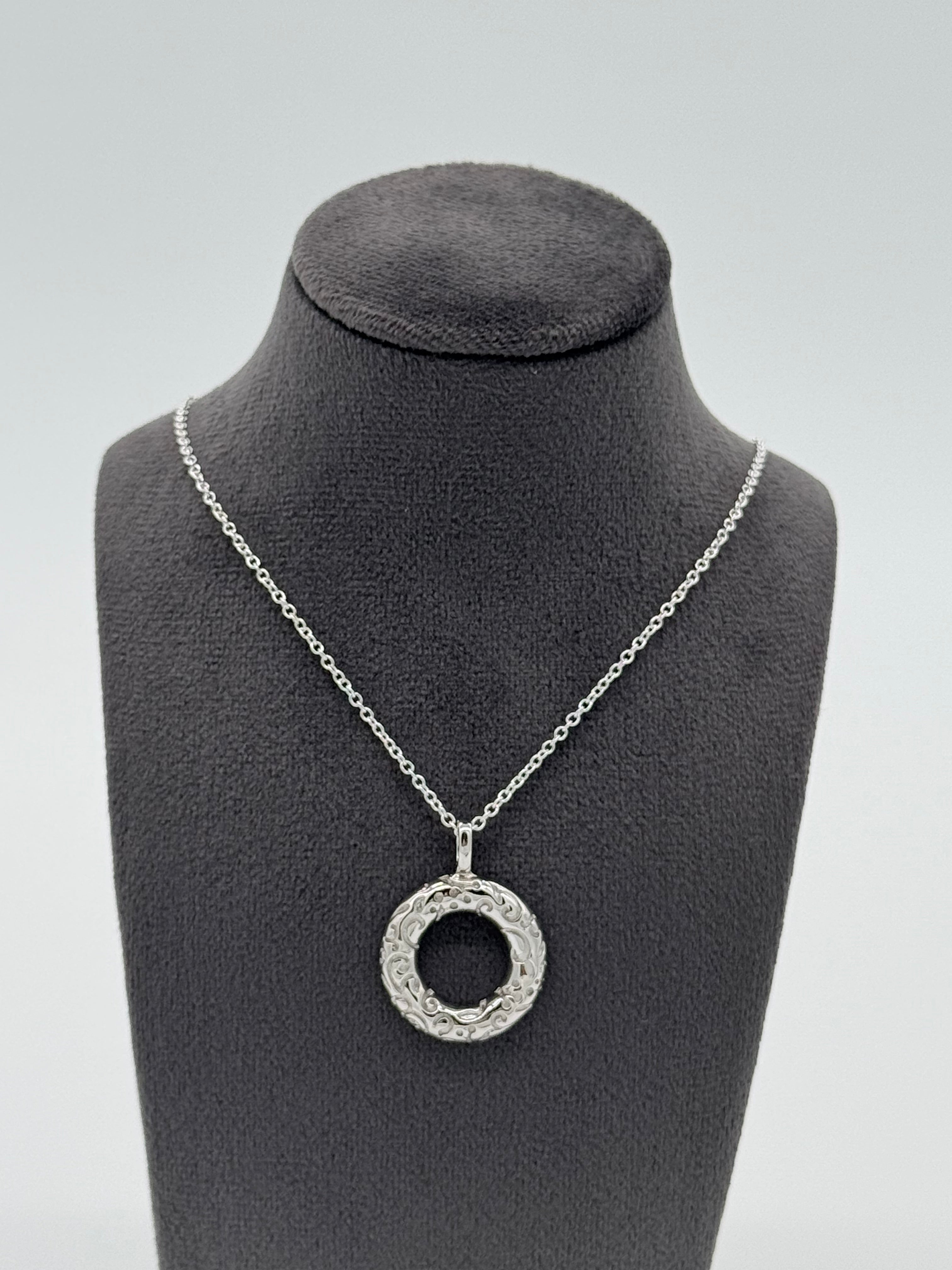 Rundes Muster Collier Silber 925 - Kreis