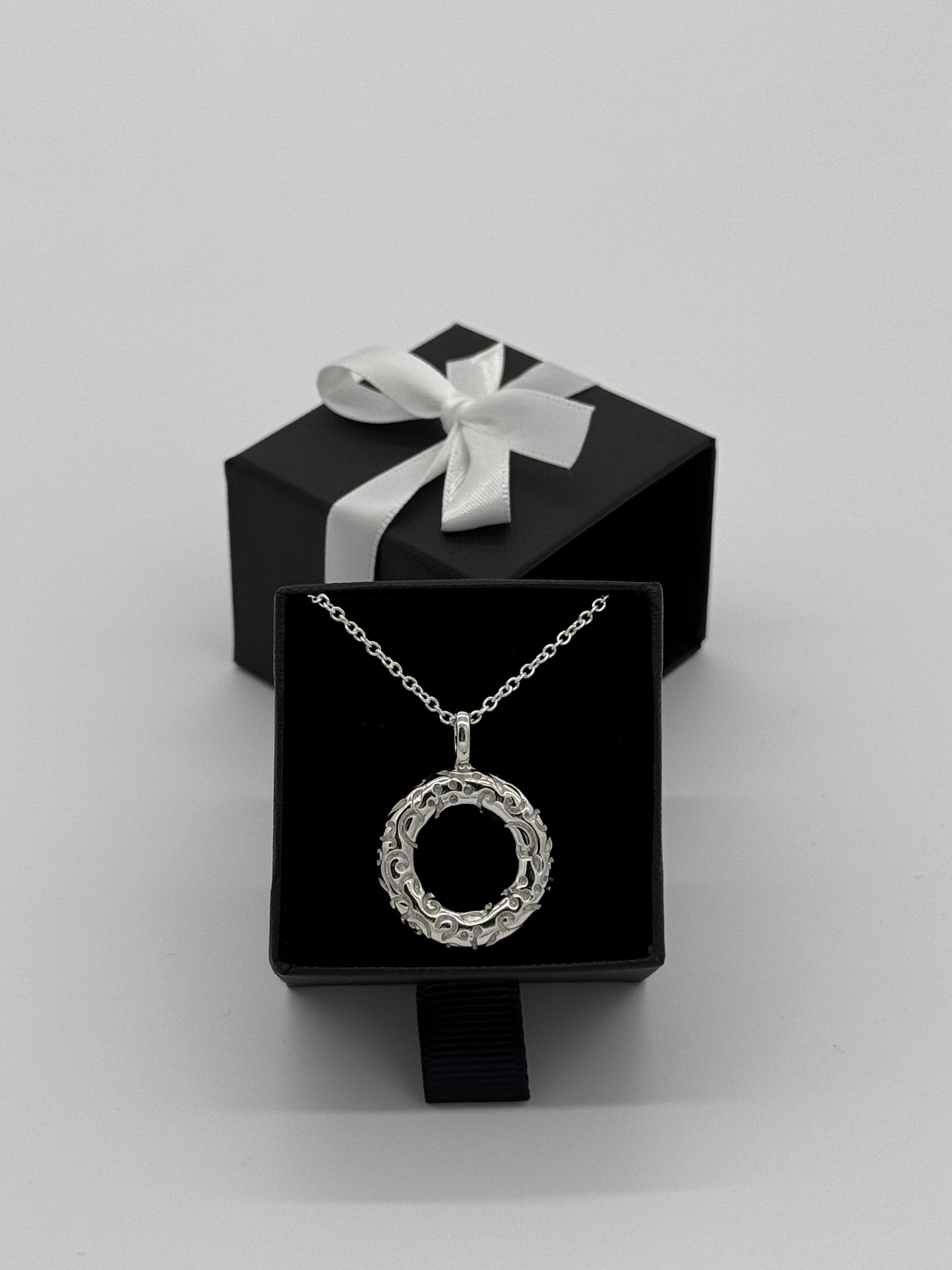 Rundes Muster Collier Silber 925 - Kreis