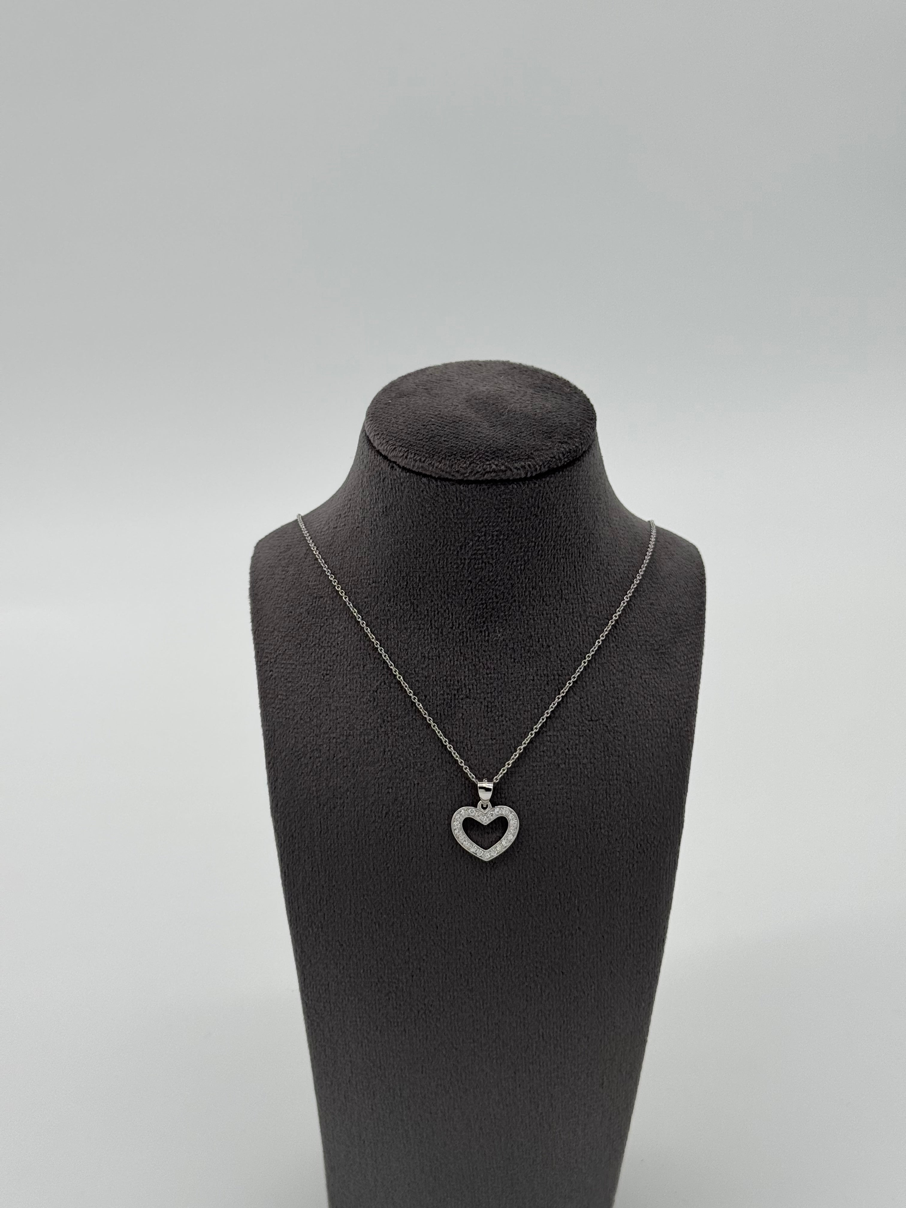 Collier Herz mit 20 Zirkonia | Echt Silber