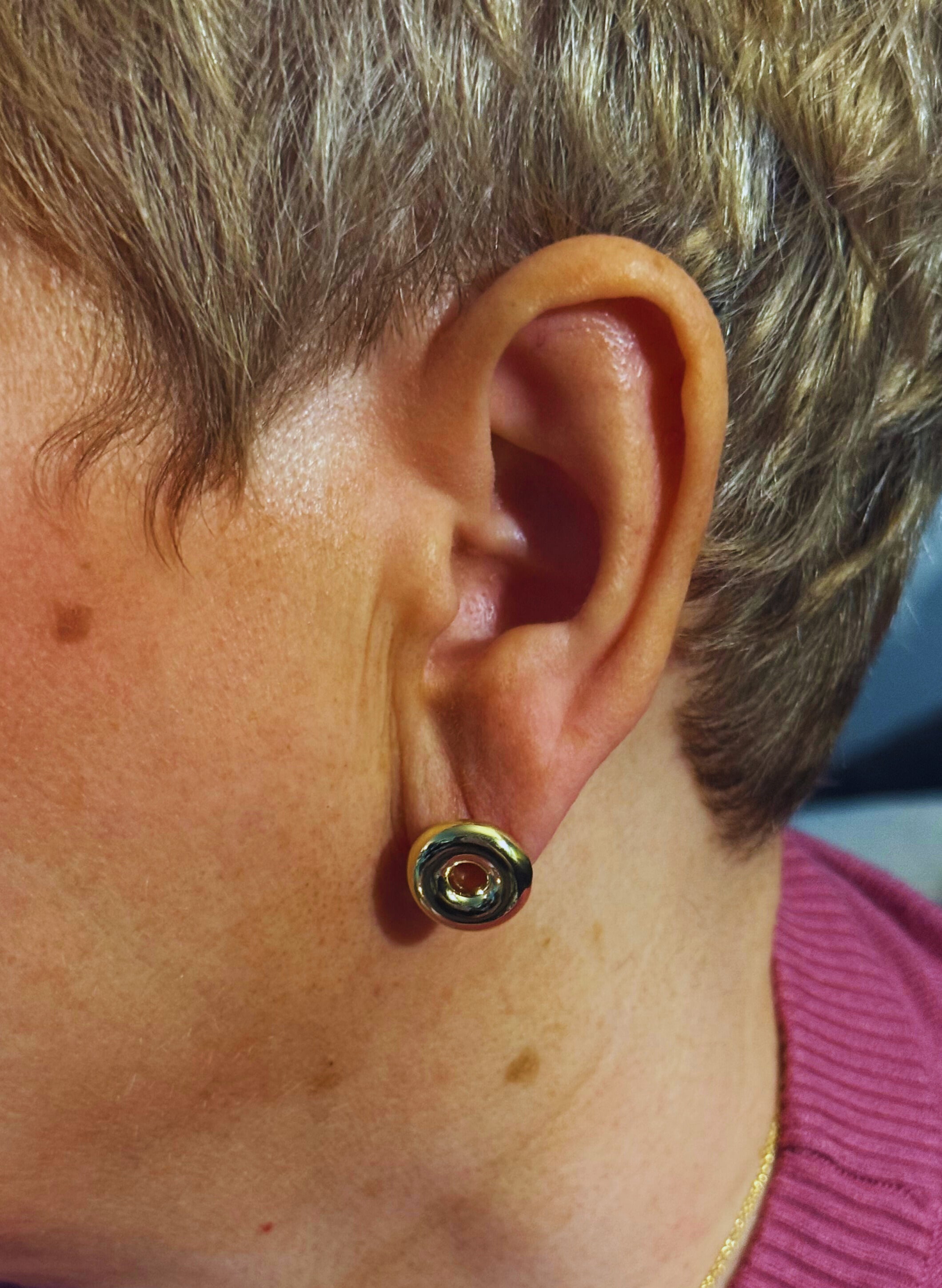 Ohrstecker goldener Donut | Silber vergoldet