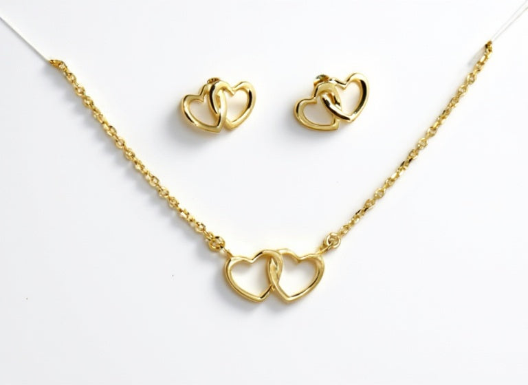 Set Collier und Ohrstecker | Herzen
