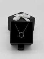 Collier 26 bunte Steine | Echt Silber 925