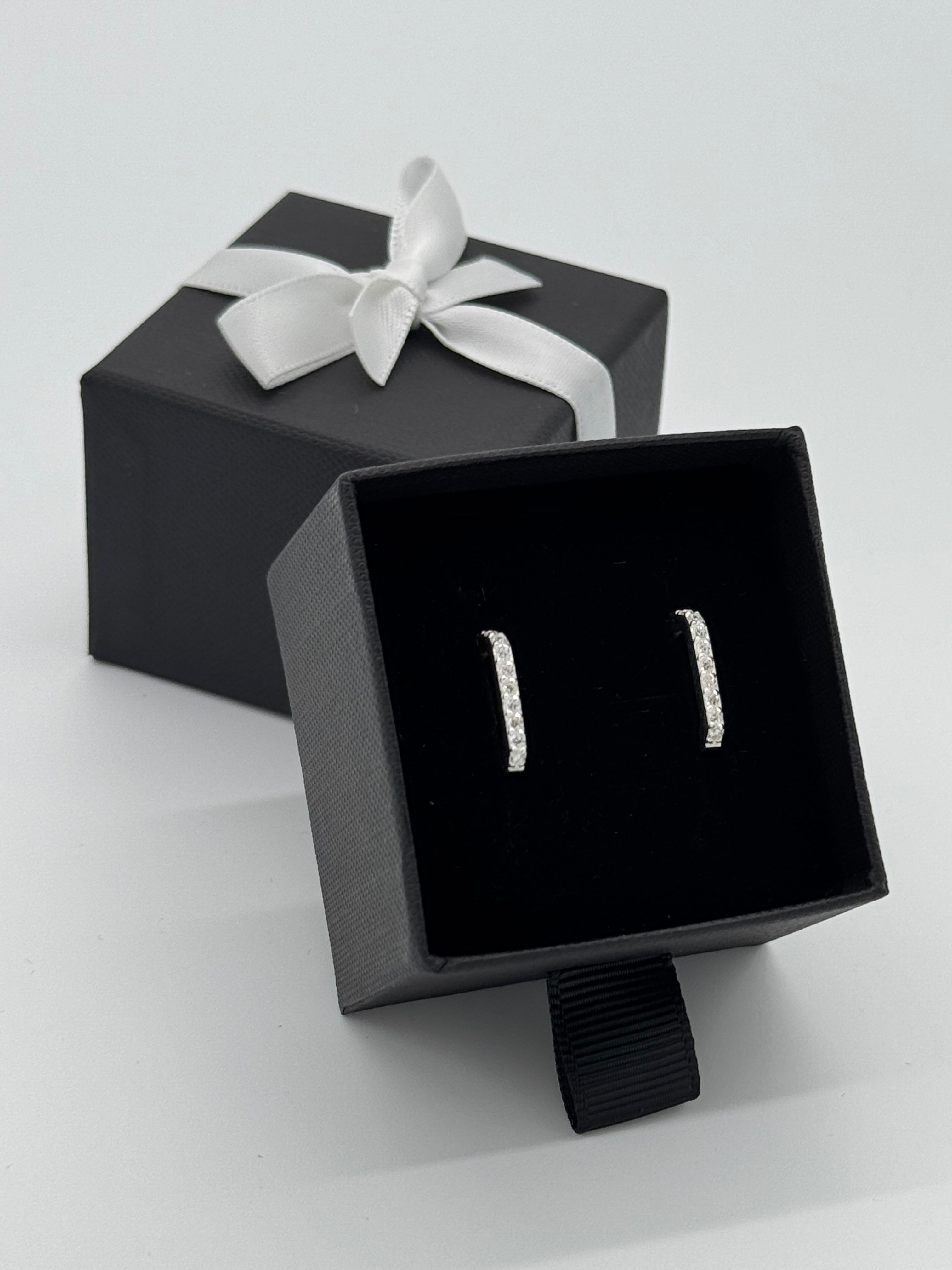 Klappcreolen Silber 925 - Moderne 18 Steine