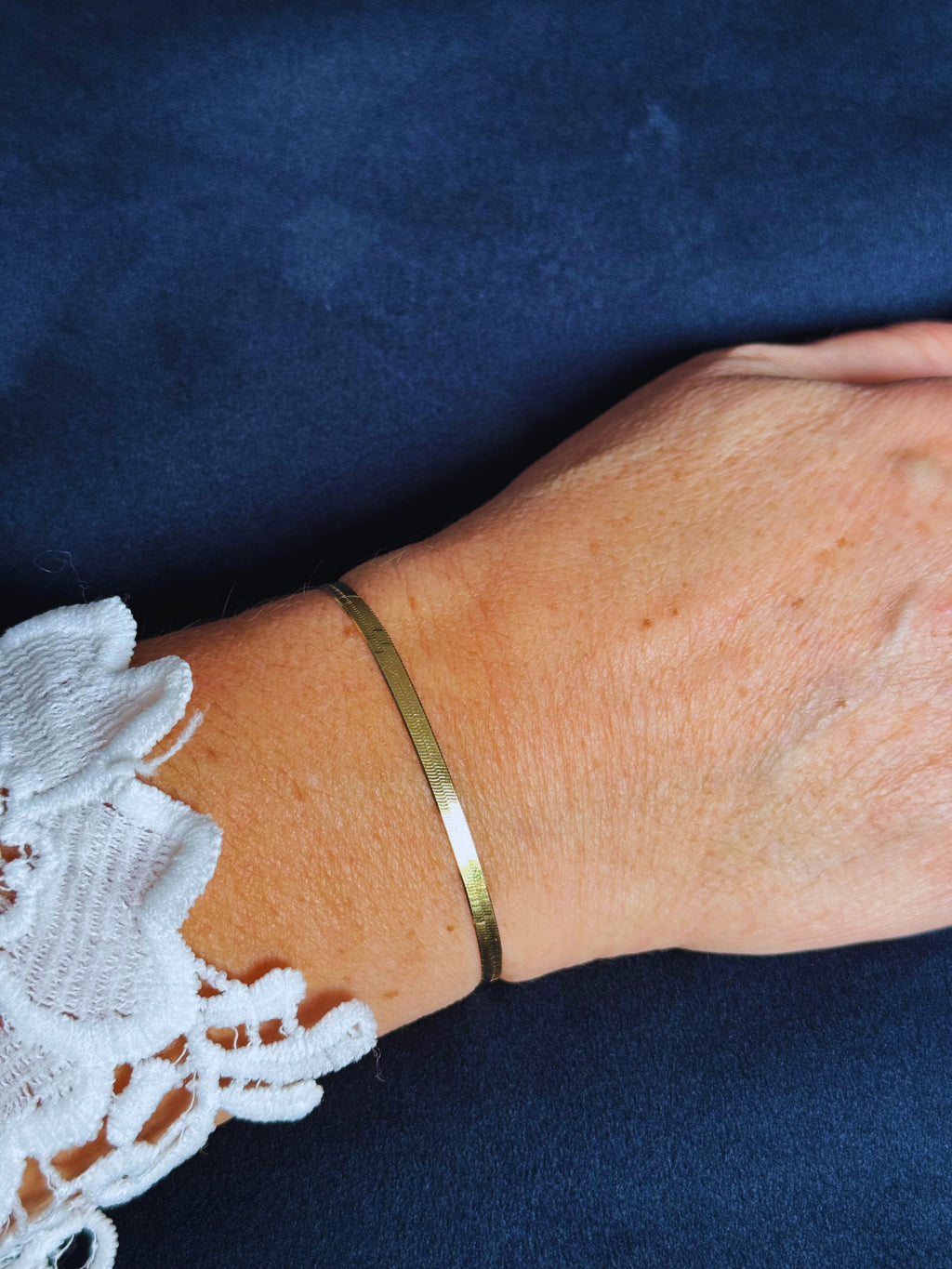 Goldenes Doppelpanzerarmband flach | Silber vergoldet