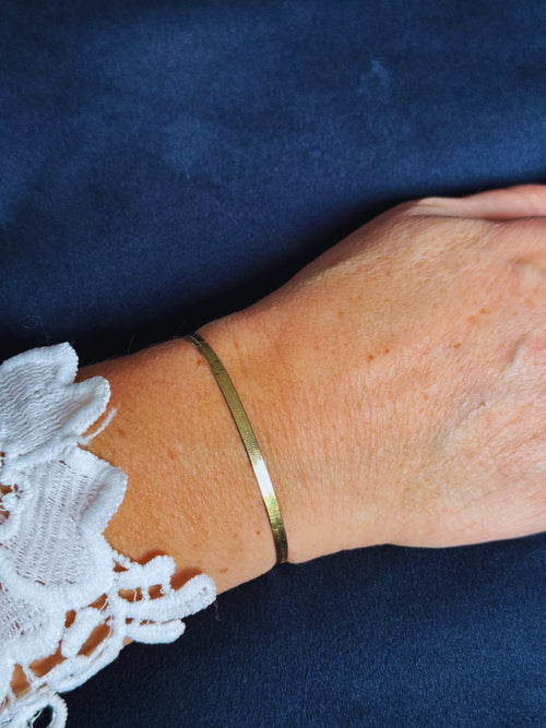 Goldenes Doppelpanzerarmband flach | Silber vergoldet