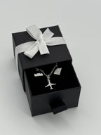 Flugzeug, Koffer und Reisepass Silberarmband 925 - Reise