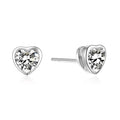 Ohrstecker Herz in Weiß | Silber 925