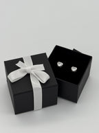 Ohrstecker Herz in Weiß | Silber 925