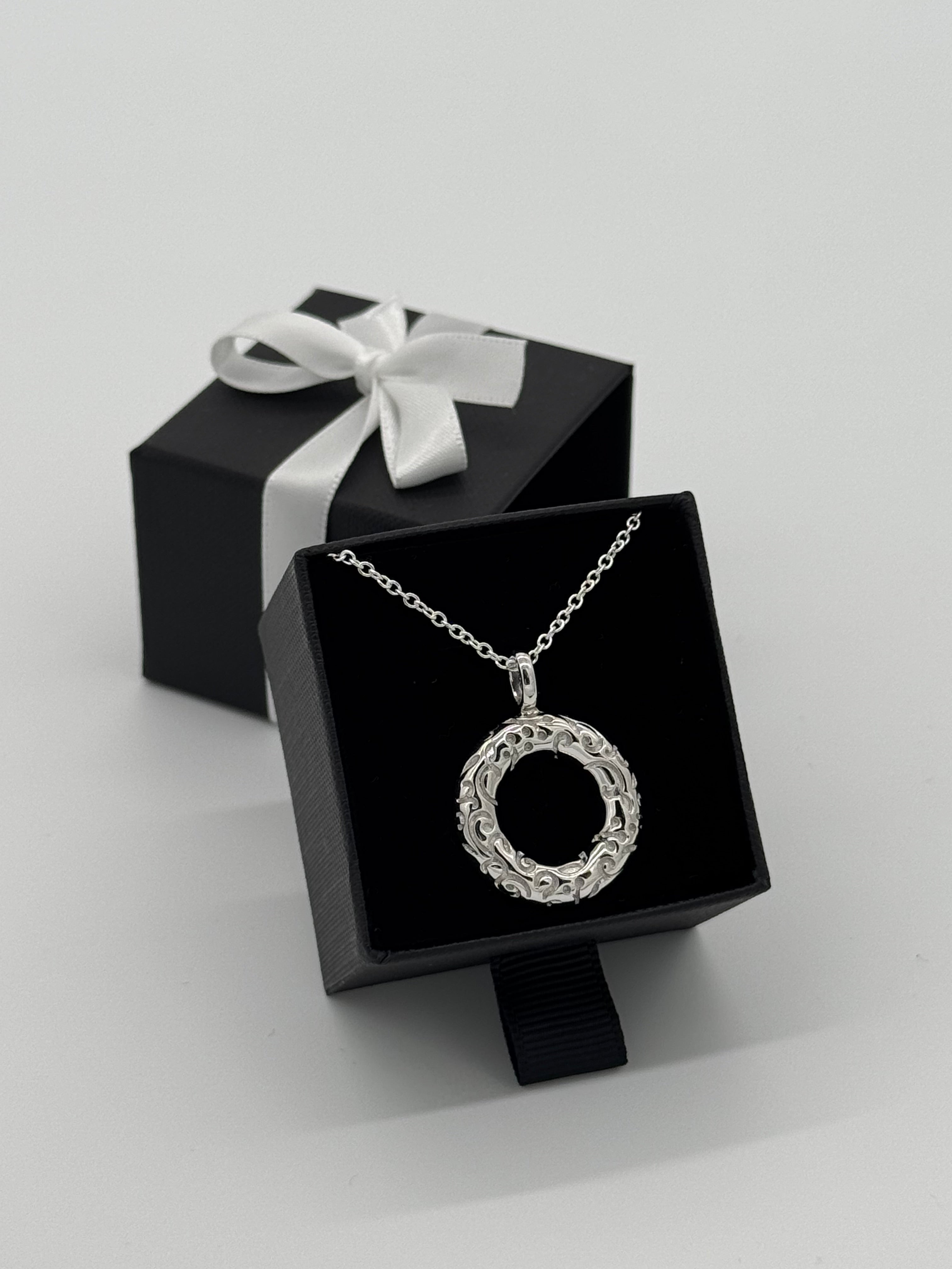 Rundes Muster Collier Silber 925 - Kreis