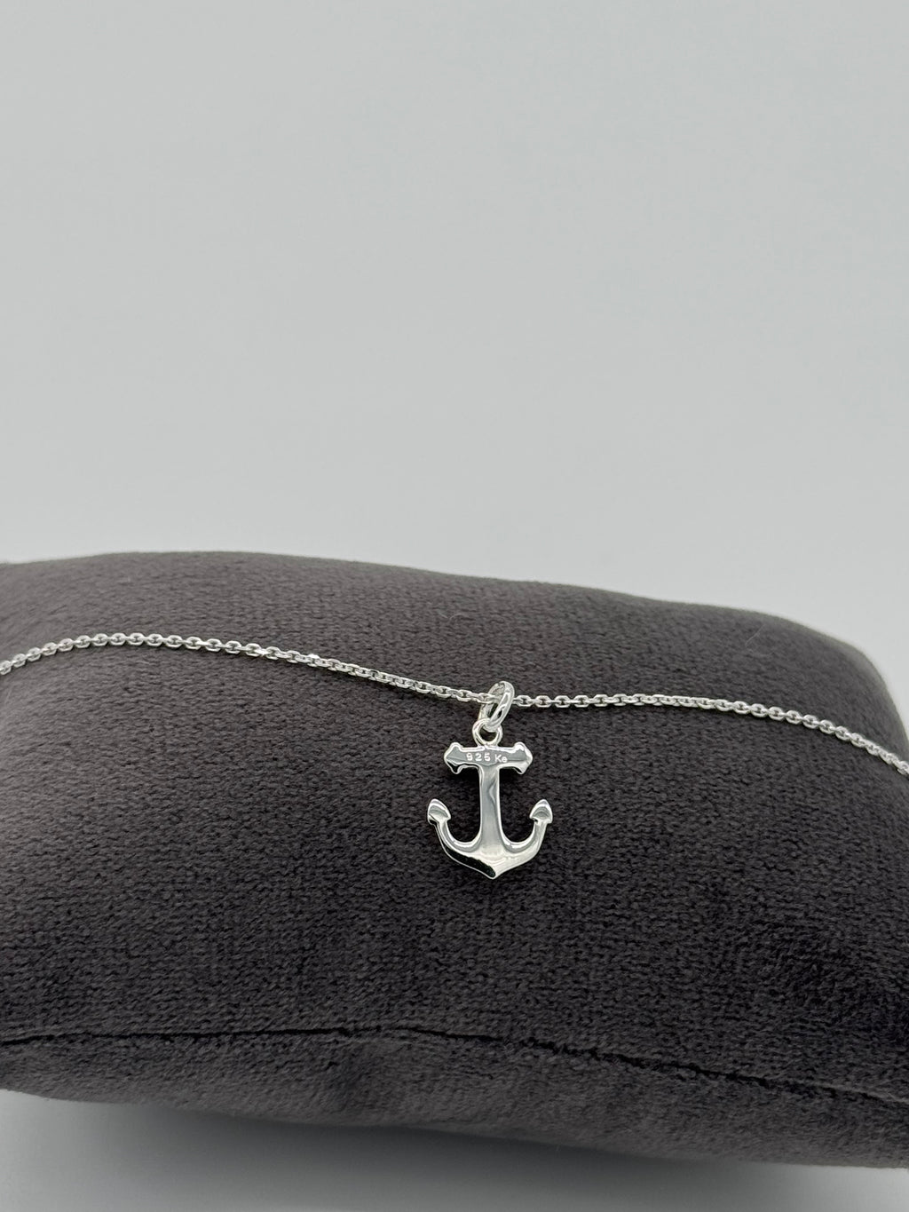 Glänzender Anker mit Ankerkette | 925 Silber