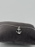 Glänzender Anker mit Ankerkette | 925 Silber