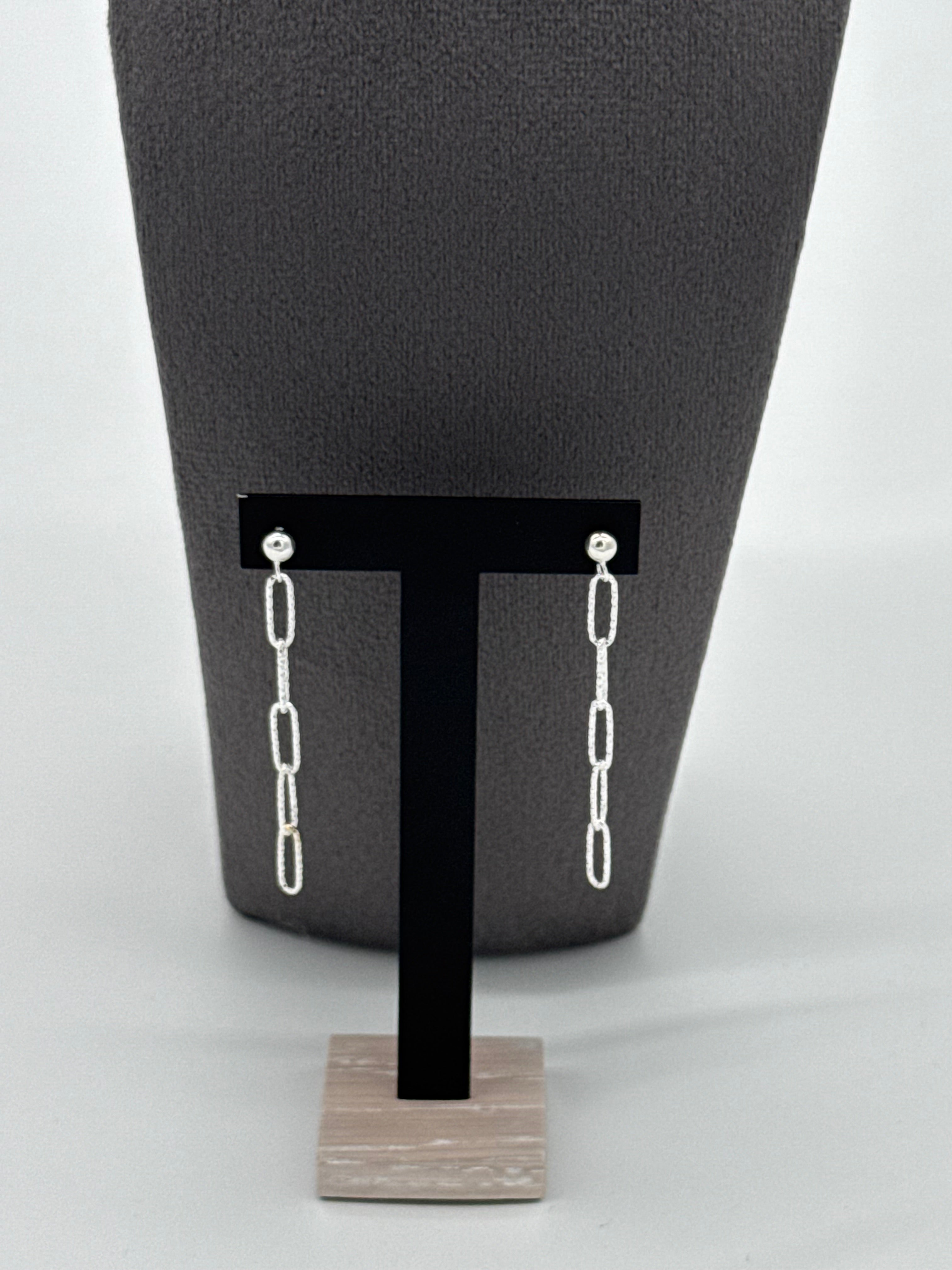 Ohrstecker 5 Glieder diamantiert | Echt Silber