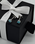 Ohrstecker Silber 925 - Aqua Mare 4mm