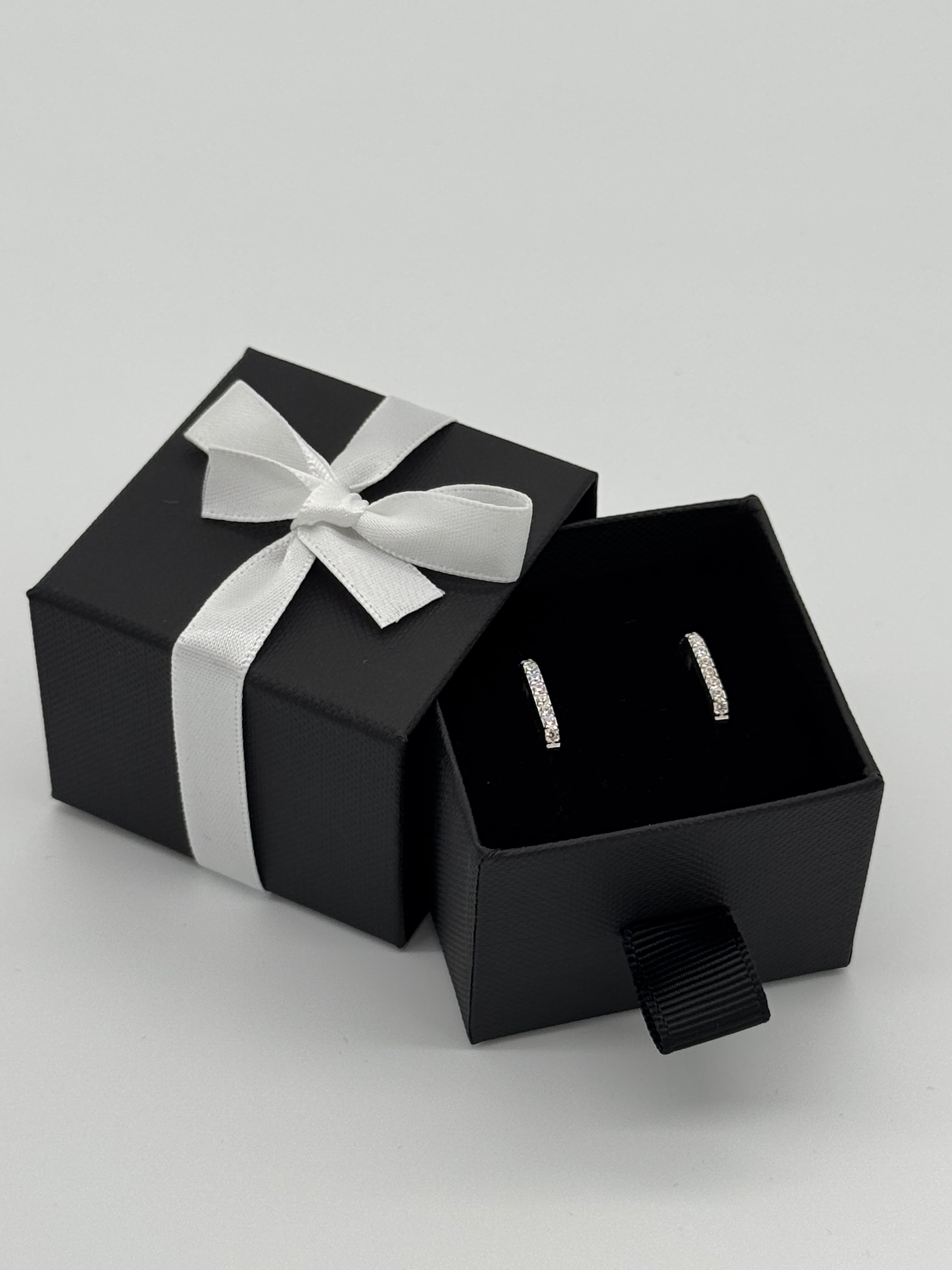 Klappcreolen Silber 925 - Moderne 18 Steine