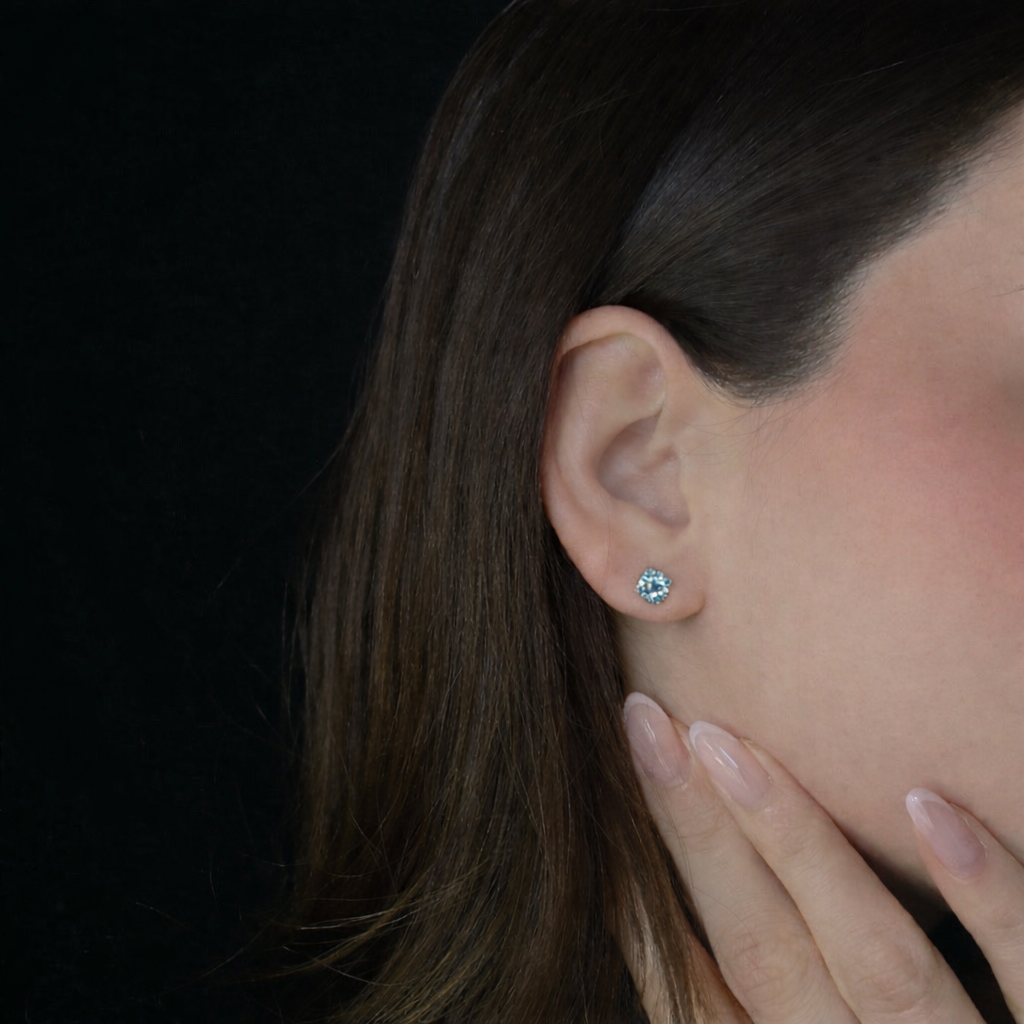 Strahlende Aqua Mare Ohrstecker 4mm – Dein Daily Glow
