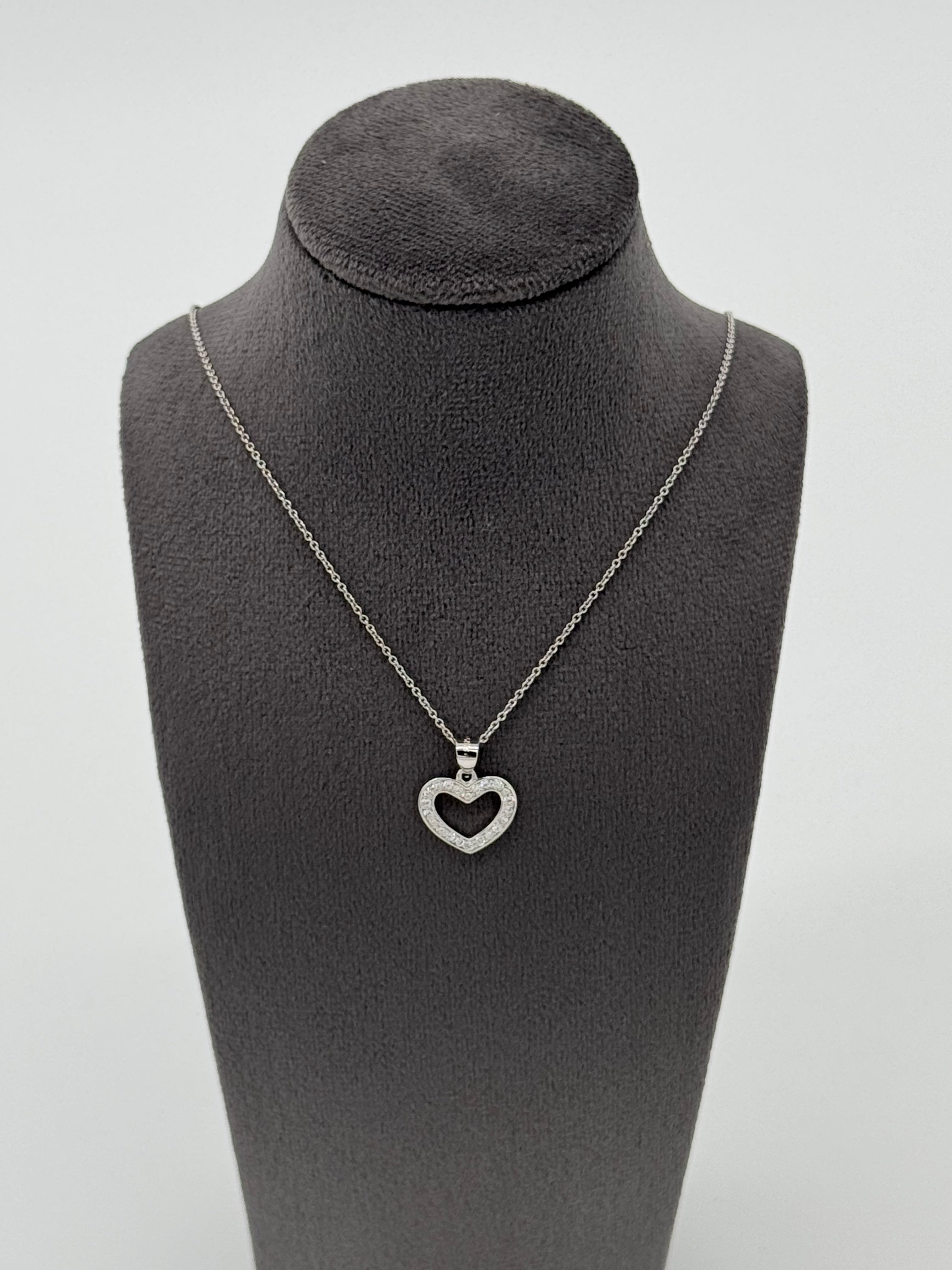 Collier Herz mit 20 Zirkonia | Echt Silber