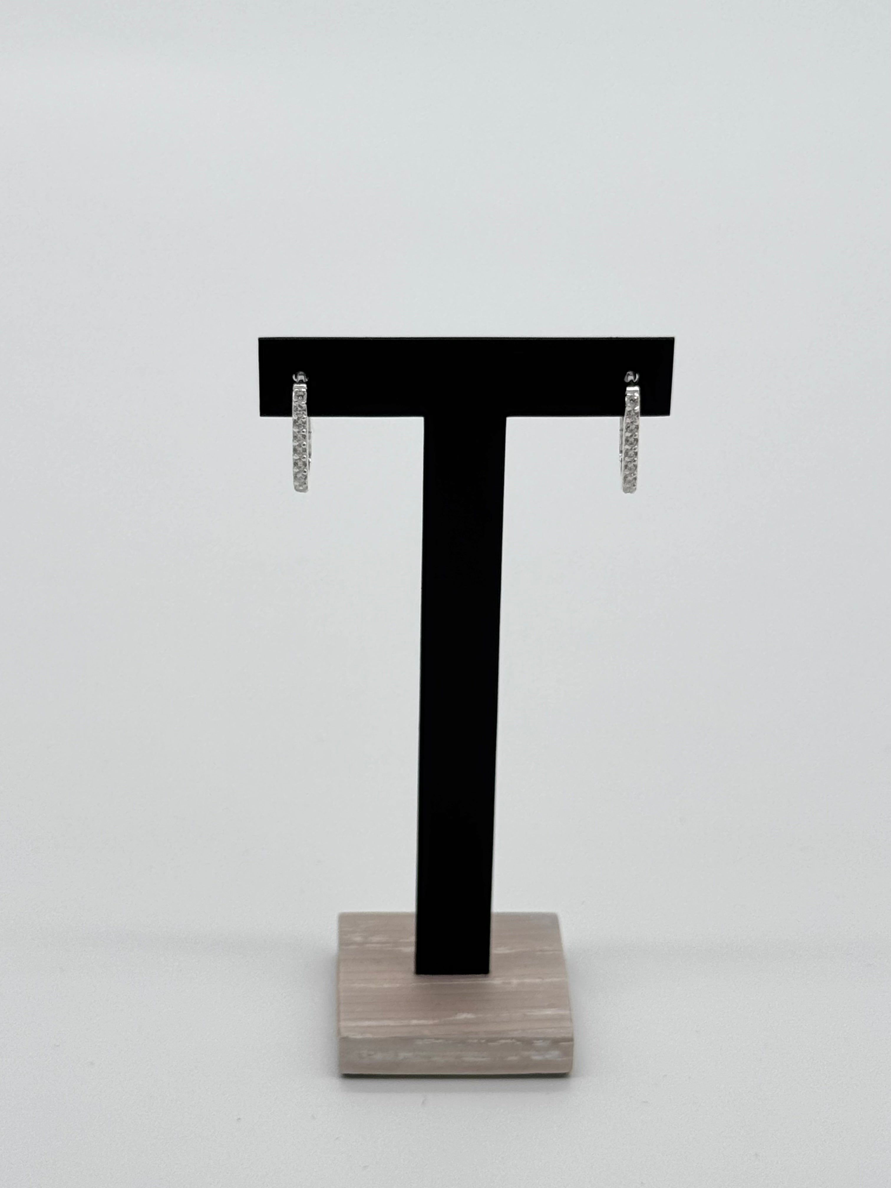 Klappcreolen Silber 925 - Moderne 18 Steine