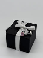 Ohrringe Silber 925 - pinker Baguette Stein