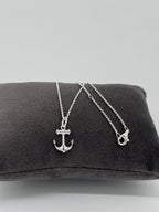 Glänzender Anker mit Ankerkette | 925 Silber