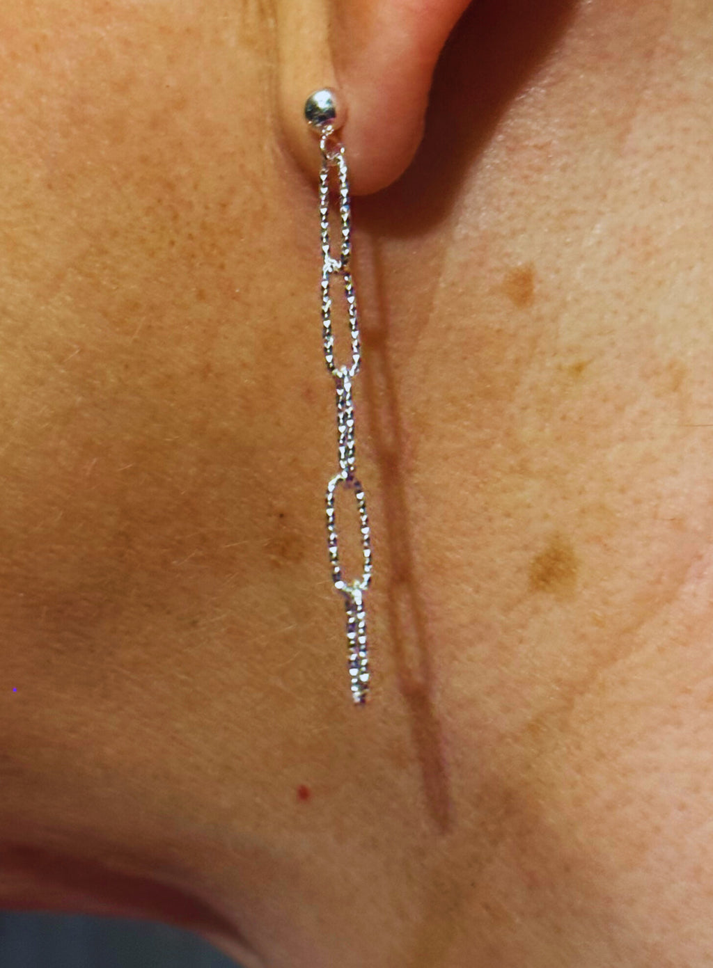 Ohrstecker 5 Glieder diamantiert | Echt Silber