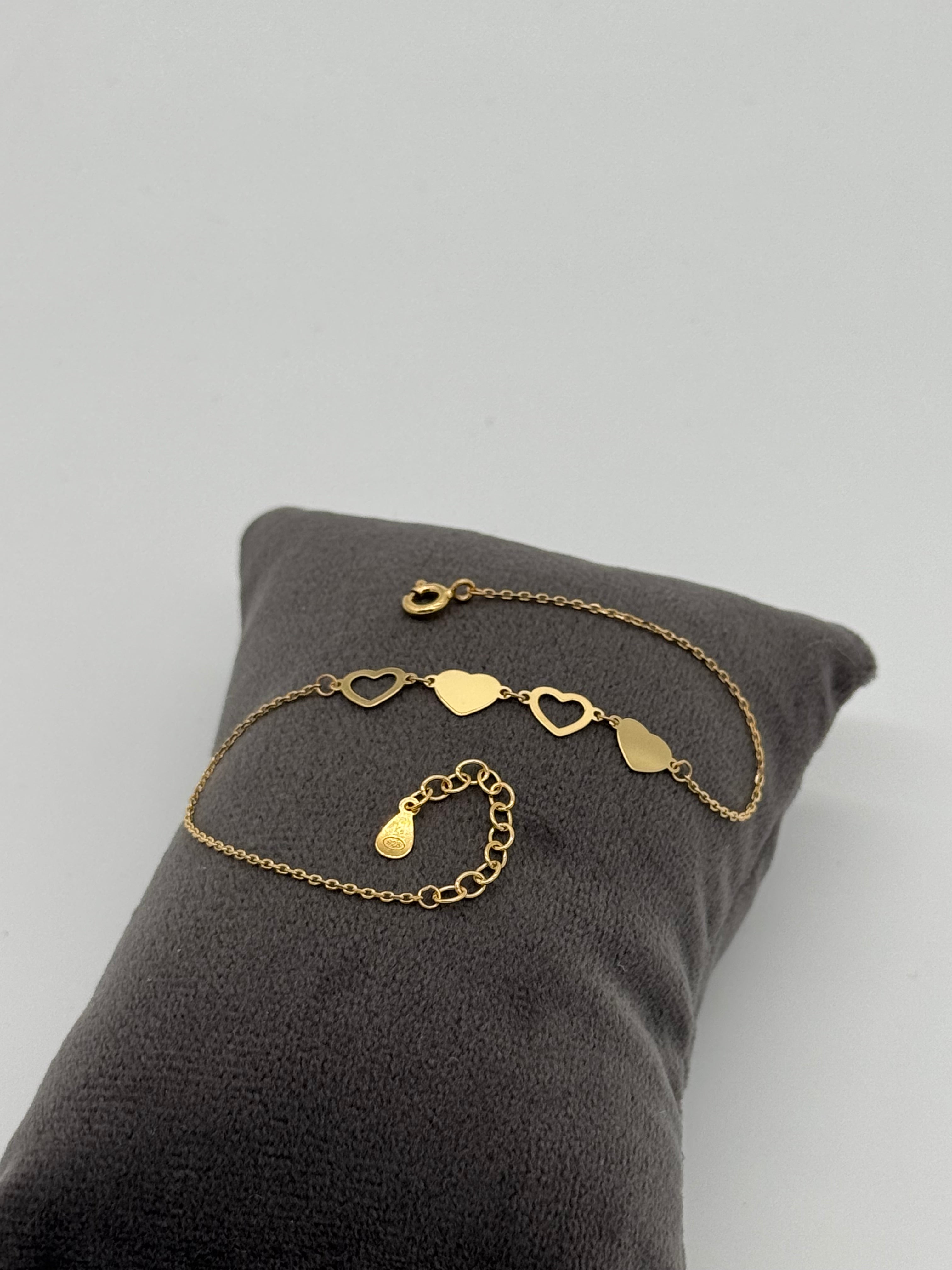 Armband goldene Herzen | Silber vergoldet