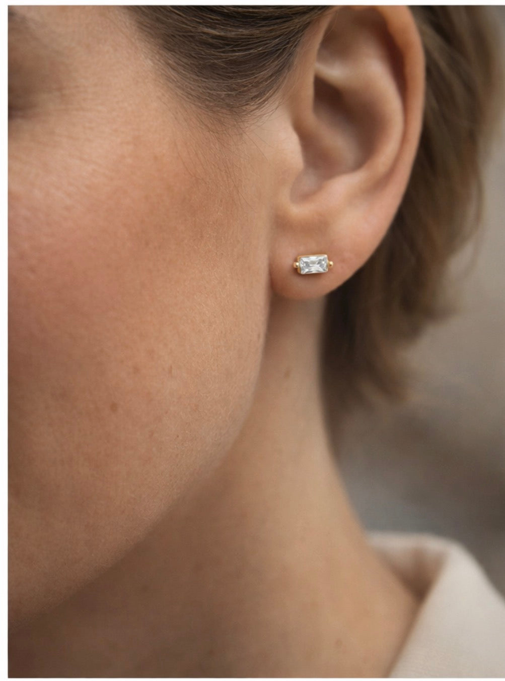 Baguette Ohrstecker vergoldet 925 Silber