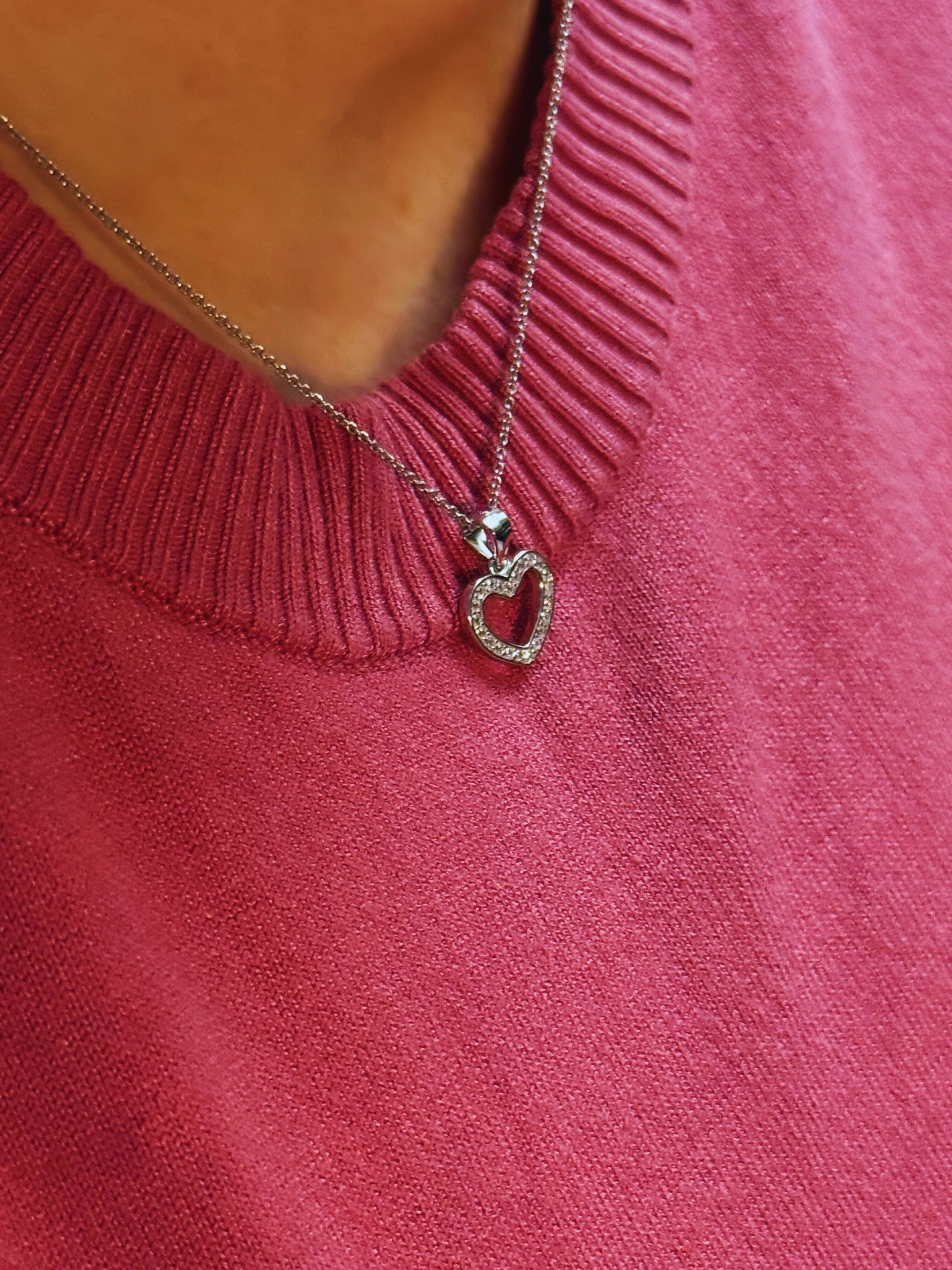 Collier Herz mit 20 Zirkonia | Echt Silber