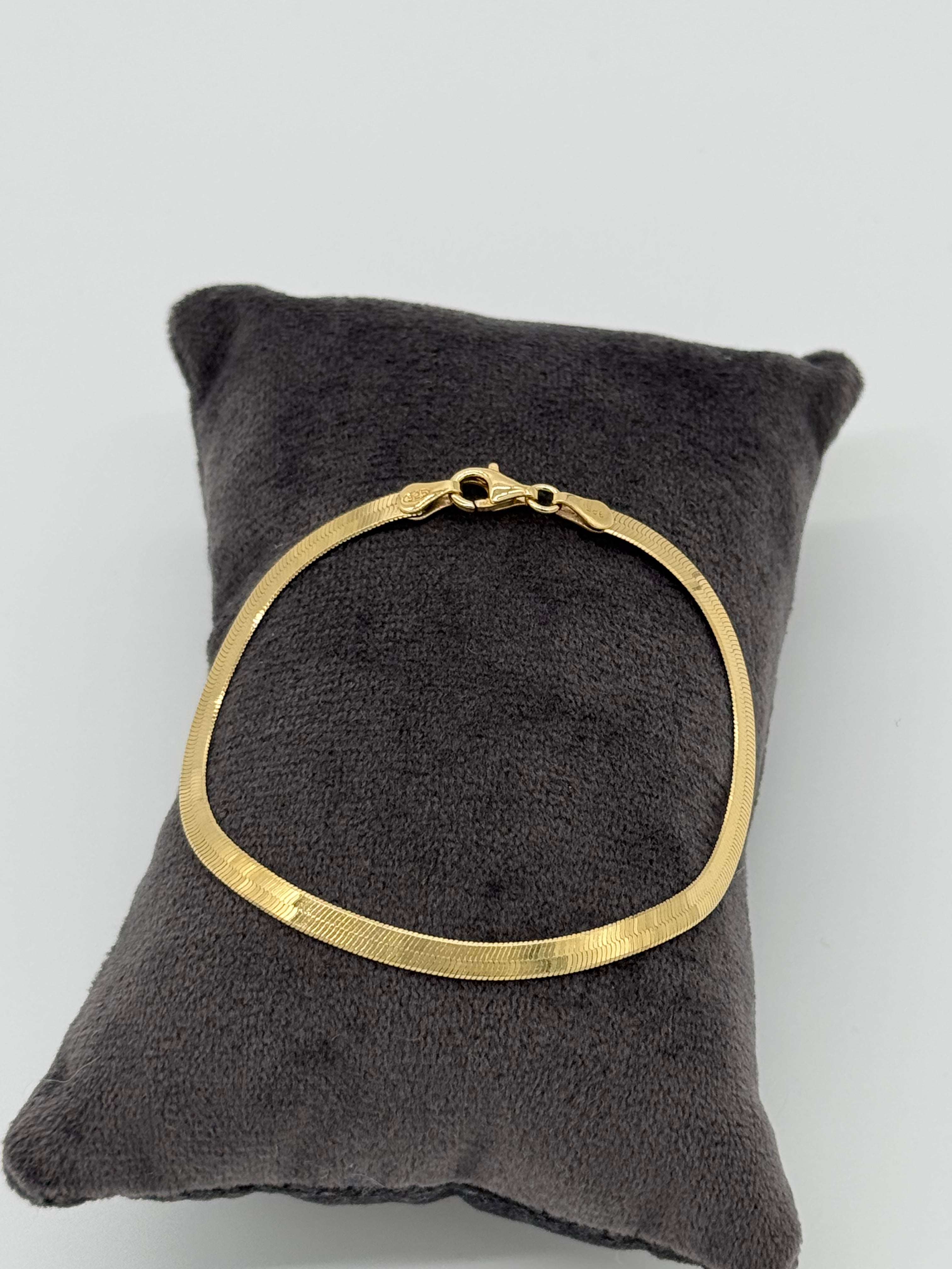 Goldenes Doppelpanzerarmband flach | Silber vergoldet