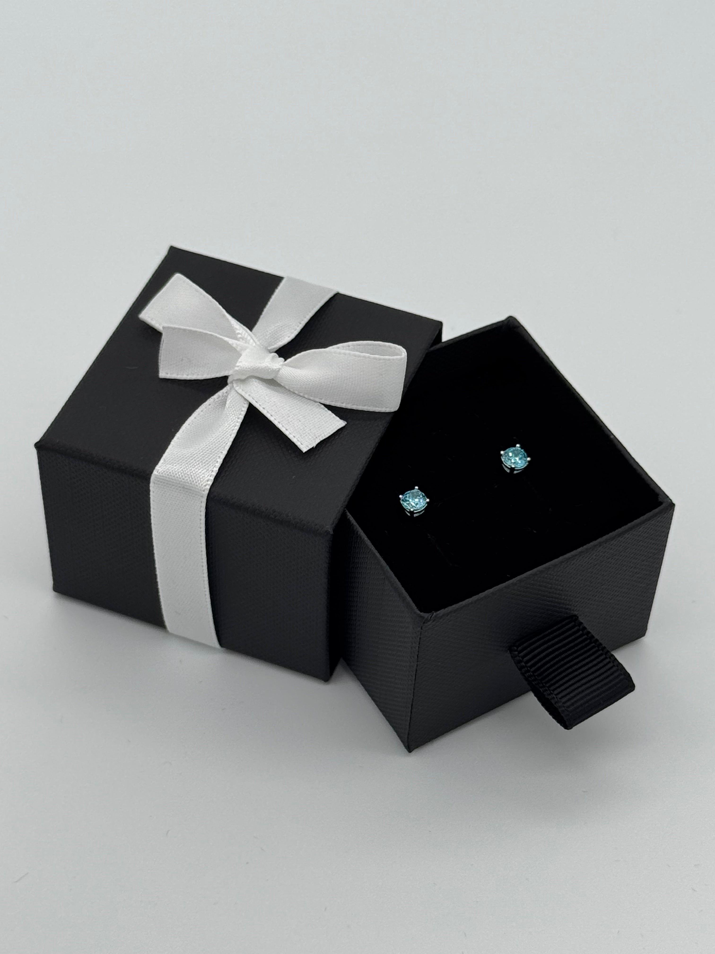 Ohrstecker Silber 925 - Aqua Mare 4mm