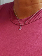 Glänzender Anker mit Ankerkette | 925 Silber