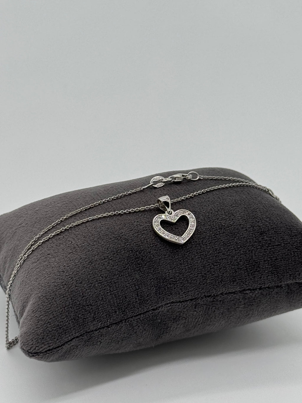 Collier Herz mit 20 Zirkonia | Echt Silber