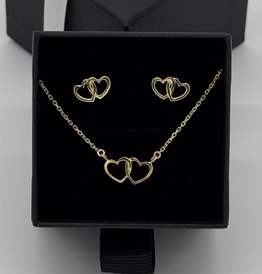 Set Collier und Ohrstecker | Herzen