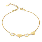 Armband goldene Herzen | Silber vergoldet