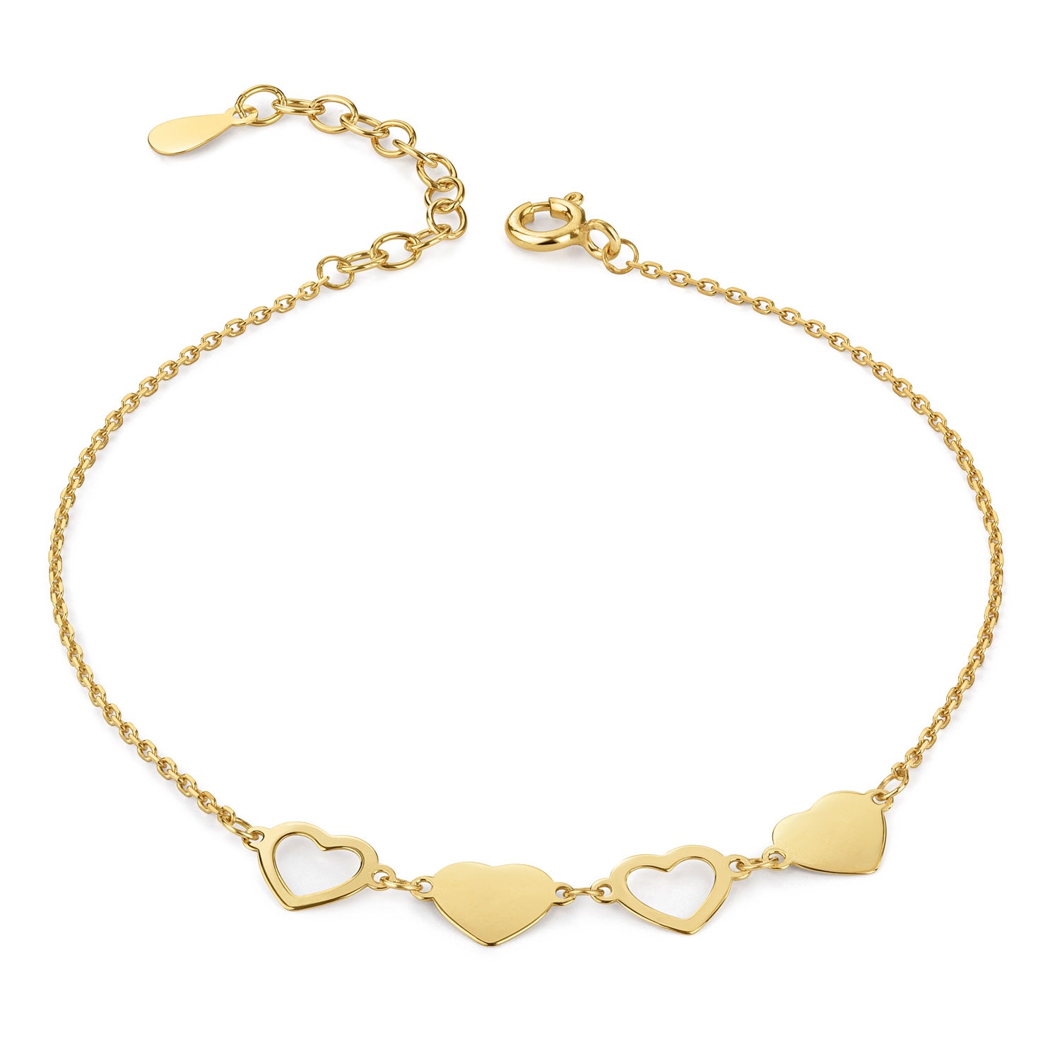 Armband goldene Herzen | Silber vergoldet