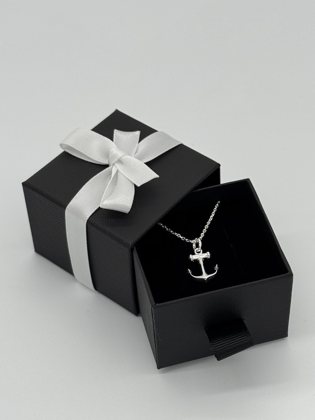 Glänzender Anker mit Ankerkette | 925 Silber