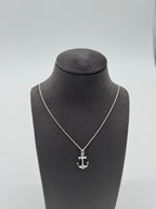 Glänzender Anker mit Ankerkette | 925 Silber