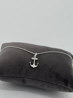 Glänzender Anker mit Ankerkette | 925 Silber