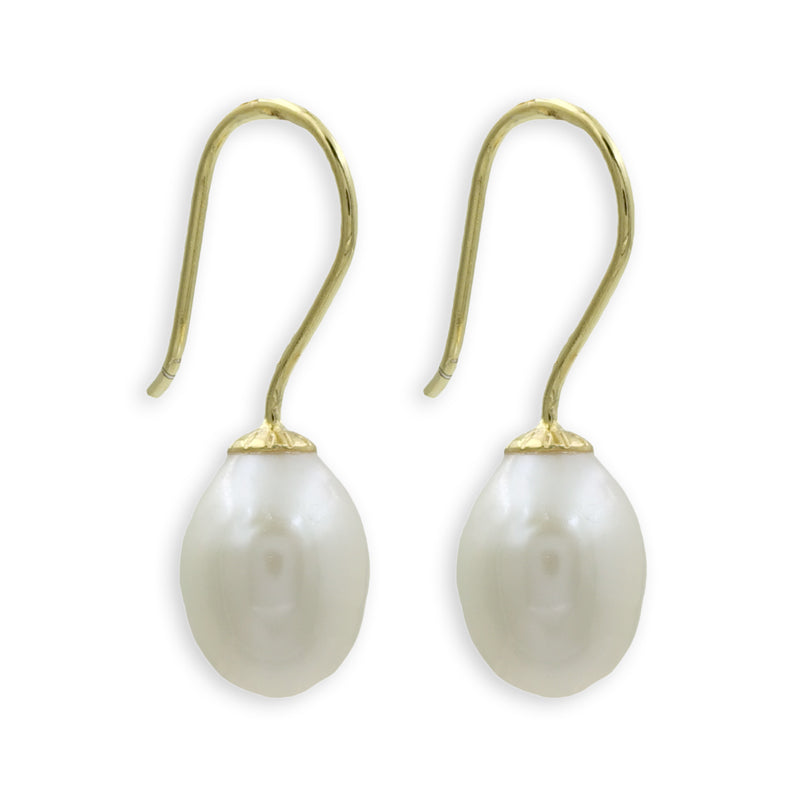 Ohrhänger mit Perle | Silber vergoldet