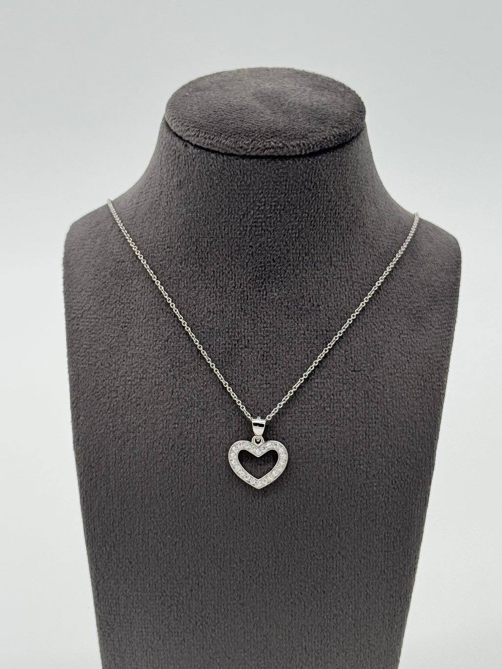 Collier Herz mit 20 Zirkonia | Echt Silber