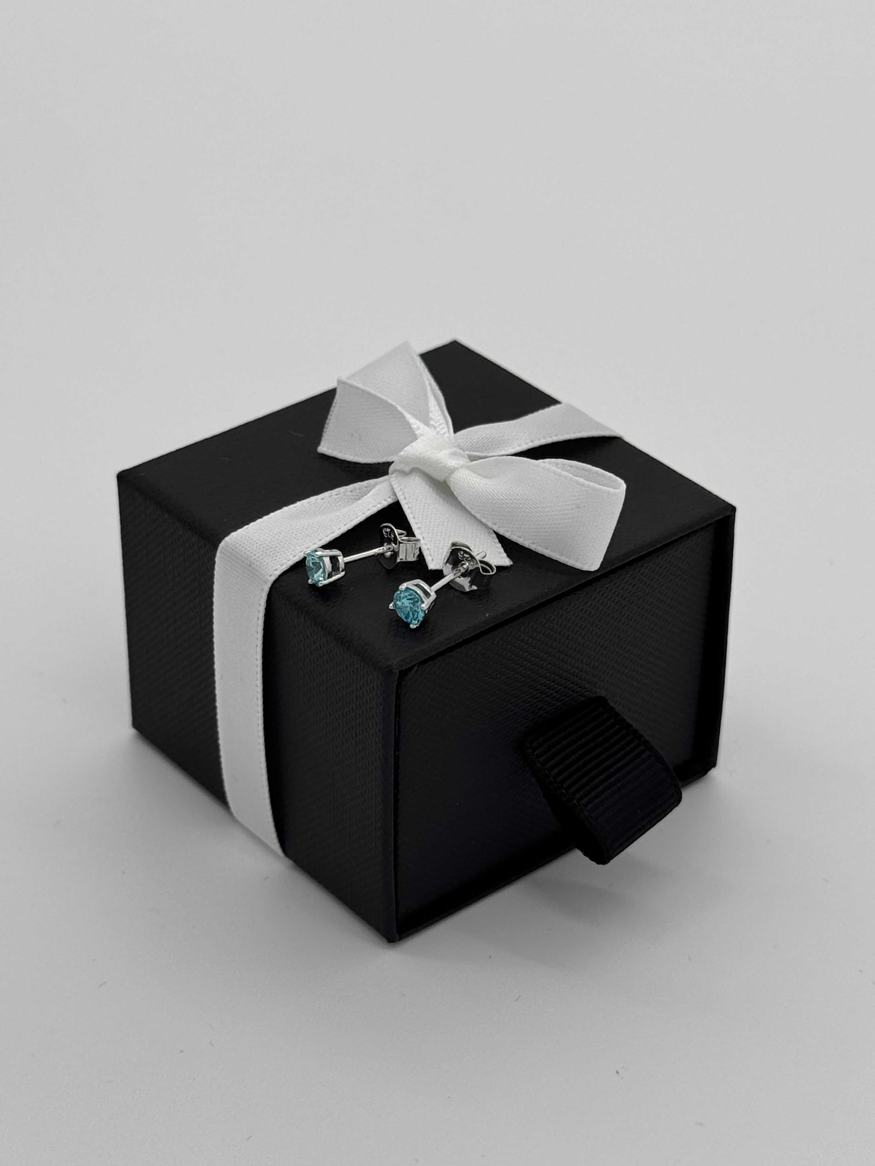 Ohrstecker Silber 925 - Aqua Mare 4mm