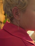 Ohrstecker 5 Glieder diamantiert | Silber vergoldet