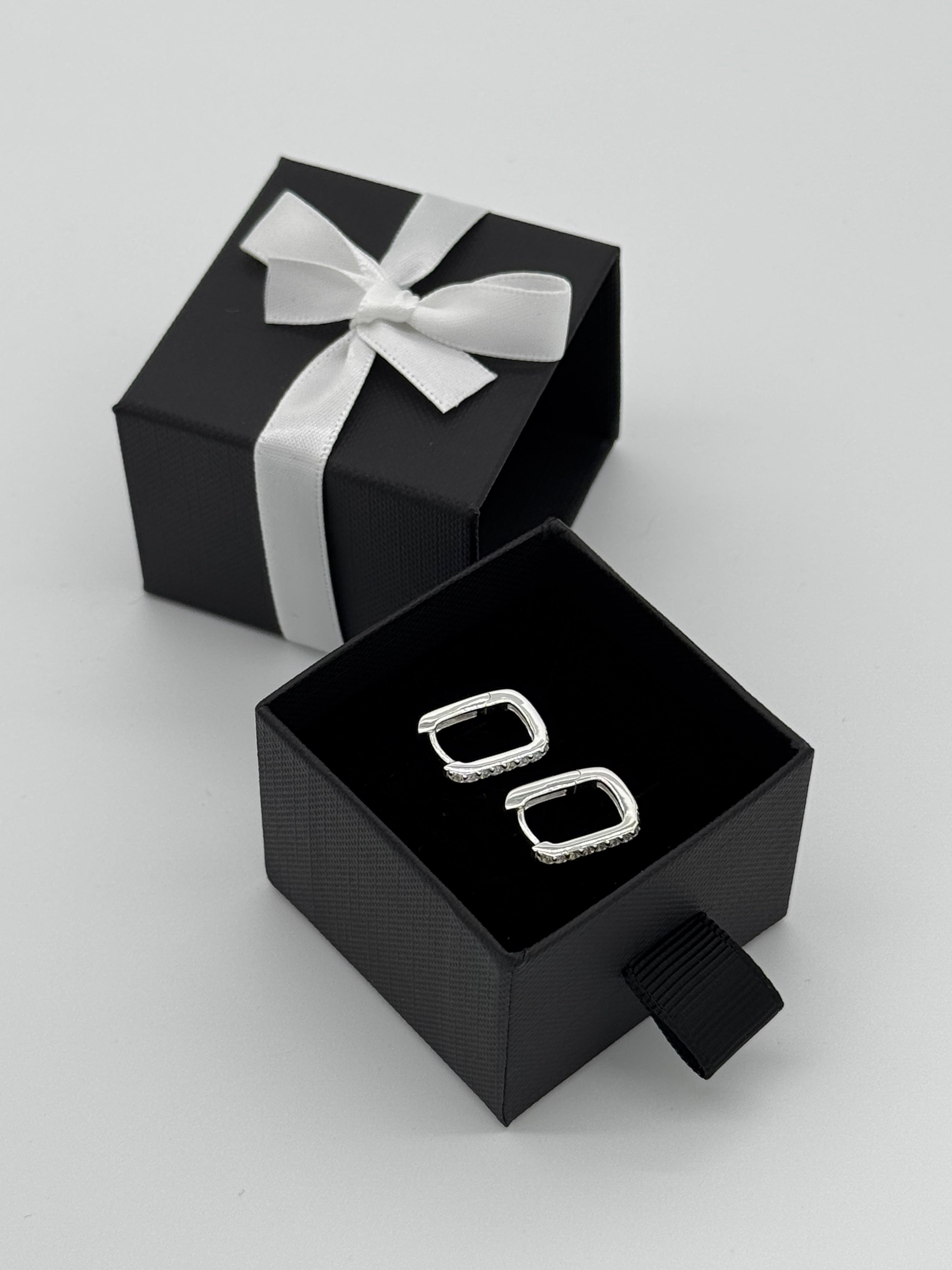 Klappcreolen Silber 925 - Moderne 18 Steine