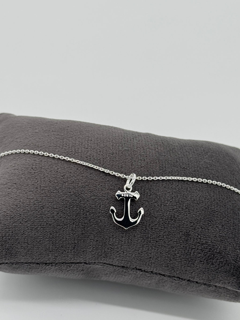 Glänzender Anker mit Ankerkette | 925 Silber