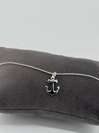 Glänzender Anker mit Ankerkette | 925 Silber