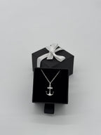 Glänzender Anker mit Ankerkette | 925 Silber