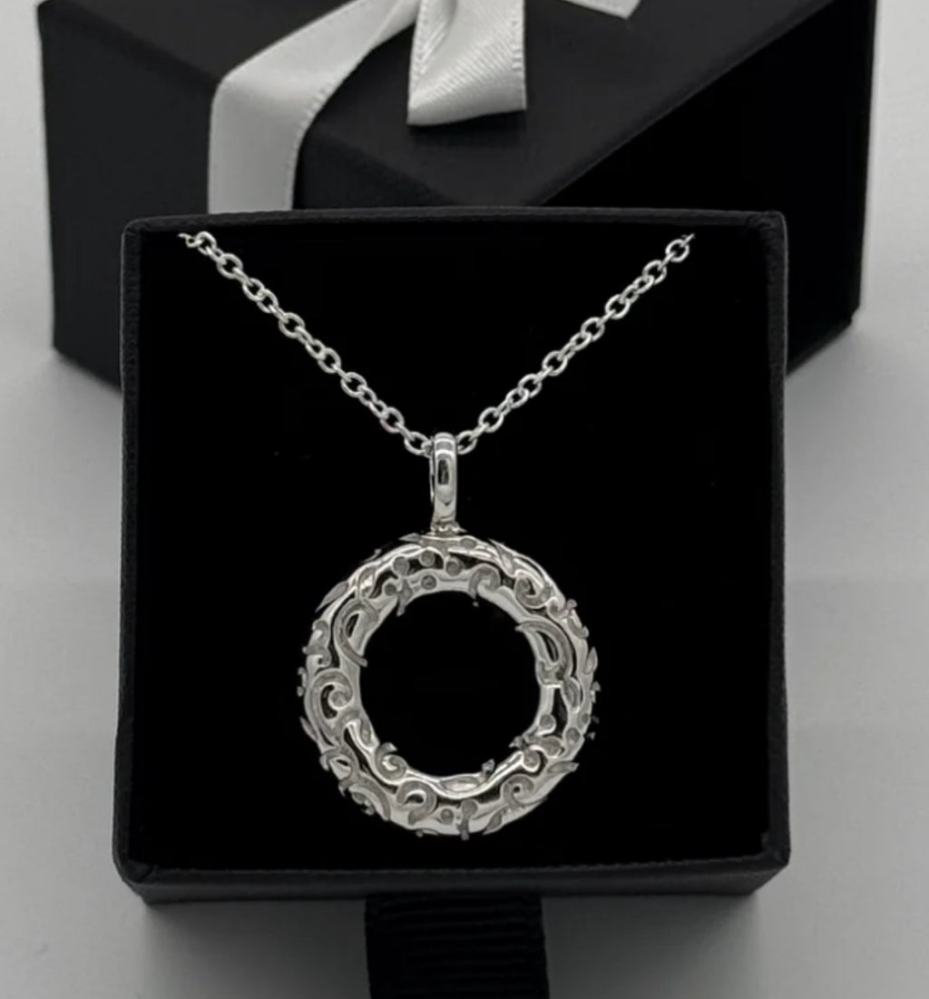 Rundes Muster Collier Silber 925 - Kreis