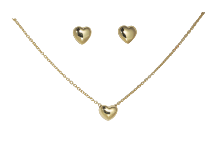 Runde Herzen | Collier und Ohrstecker